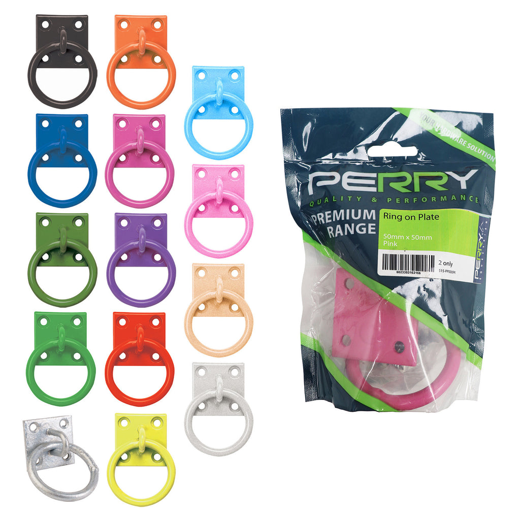 50mm x 50mm Perry Equestrian Chain Ring on Plate - Pack of 2 PREPACKED