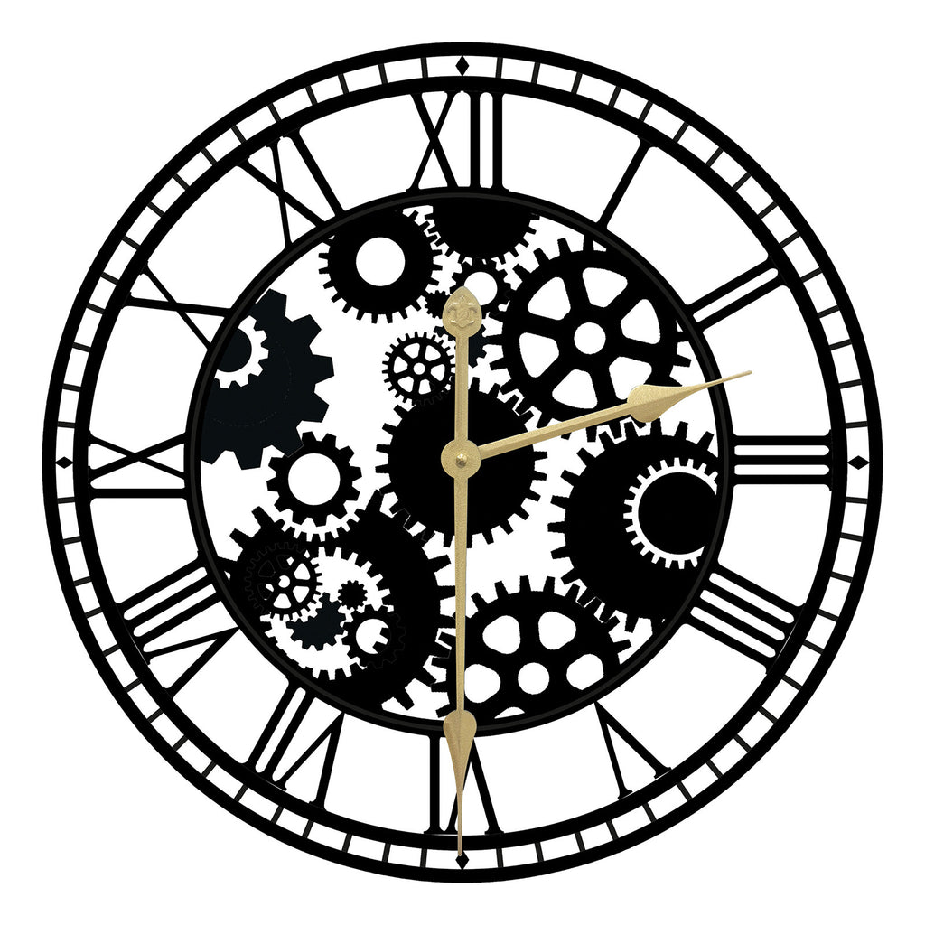Cogs Silhouette Wall Clock